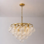 Modern Talia Cloud Bubble Chandelier Hand-Blown Clear Ribbed Glass Globe Cluster Pendant Light
