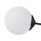 Modern Milky White Glass Bubble Chandelier Opal Glass Globe Sputnik Pendant Light with Black Metal Frame