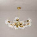 12-Light Ribbed Glass Glob Sputnik Chandelier Glold Ransparent Glass Bubble Pendant Light For for Dining Living