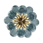 Modern Blue Glass Bubble Chandelier 18-Light Cluster Glass Ball  Chandelier with Gold Metal Frame