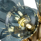 Modern Blue Glass Bubble Chandelier 18-Light Cluster Glass Ball  Chandelier with Gold Metal Frame