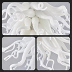 Modern Hand Blown White Glass Chandelier Artistic Sculptural Pendant Light for Luxury Interiors