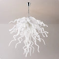 Modern Hand Blown White Glass Chandelier Artistic Sculptural Pendant Light for Luxury Interiors