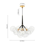 Modern Cluster transparent Glass Ball Chandelier Minimalist Clear Bubble Pendant Light For Bedrooms Living