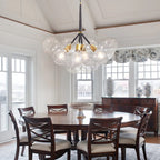 Modern Cluster transparent Glass Ball Chandelier Minimalist Clear Bubble Pendant Light For Bedrooms Living