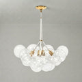 Modern Cluster transparent Glass Ball Chandelier Minimalist Clear Bubble Pendant Light For Bedrooms Living