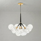 Modern Cluster transparent Glass Ball Chandelier Minimalist Clear Bubble Pendant Light For Bedrooms Living