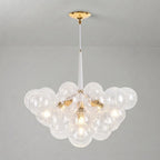 Modern Cluster transparent Glass Ball Chandelier Minimalist Clear Bubble Pendant Light For Bedrooms Living