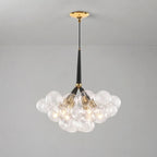 Modern Cluster transparent Glass Ball Chandelier Minimalist Clear Bubble Pendant Light For Bedrooms Living
