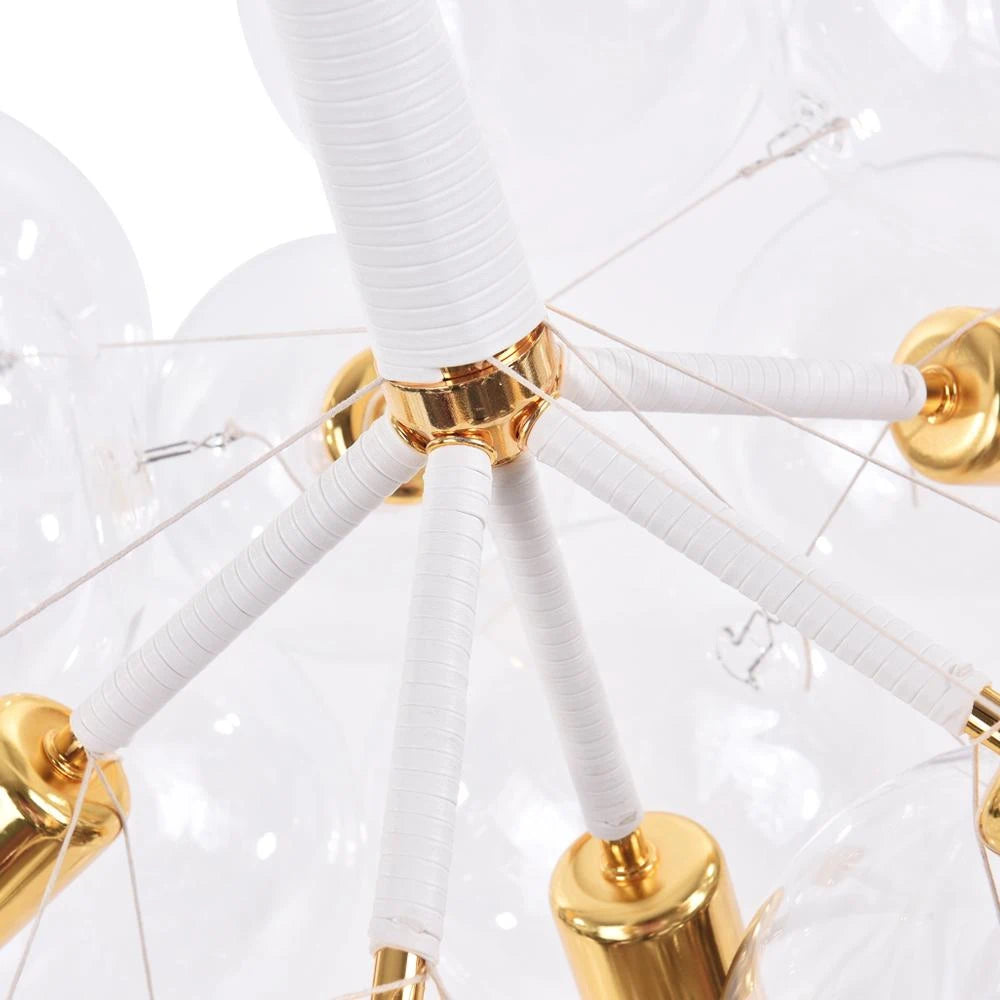 Modern Cluster transparent Glass Ball Chandelier Minimalist Clear Bubble Pendant Light For Bedrooms Living