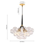 Modern Cluster transparent Glass Ball Chandelier Minimalist Clear Bubble Pendant Light For Bedrooms Living
