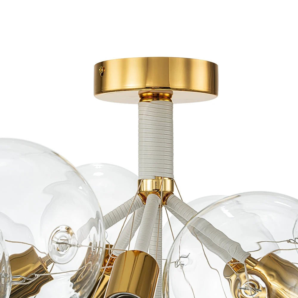 Modern Cluster Clear Glass Bubble Ceiling Light Fixture Talia Semi Flush Glass Ball Chandelier For Low Ceiling