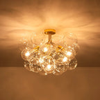 Modern Cluster Clear Glass Bubble Ceiling Light Fixture Talia Semi Flush Glass Ball Chandelier For Low Ceiling