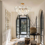 Modern Cluster Clear Glass Bubble Ceiling Light Fixture Talia Semi Flush Glass Ball Chandelier For Low Ceiling