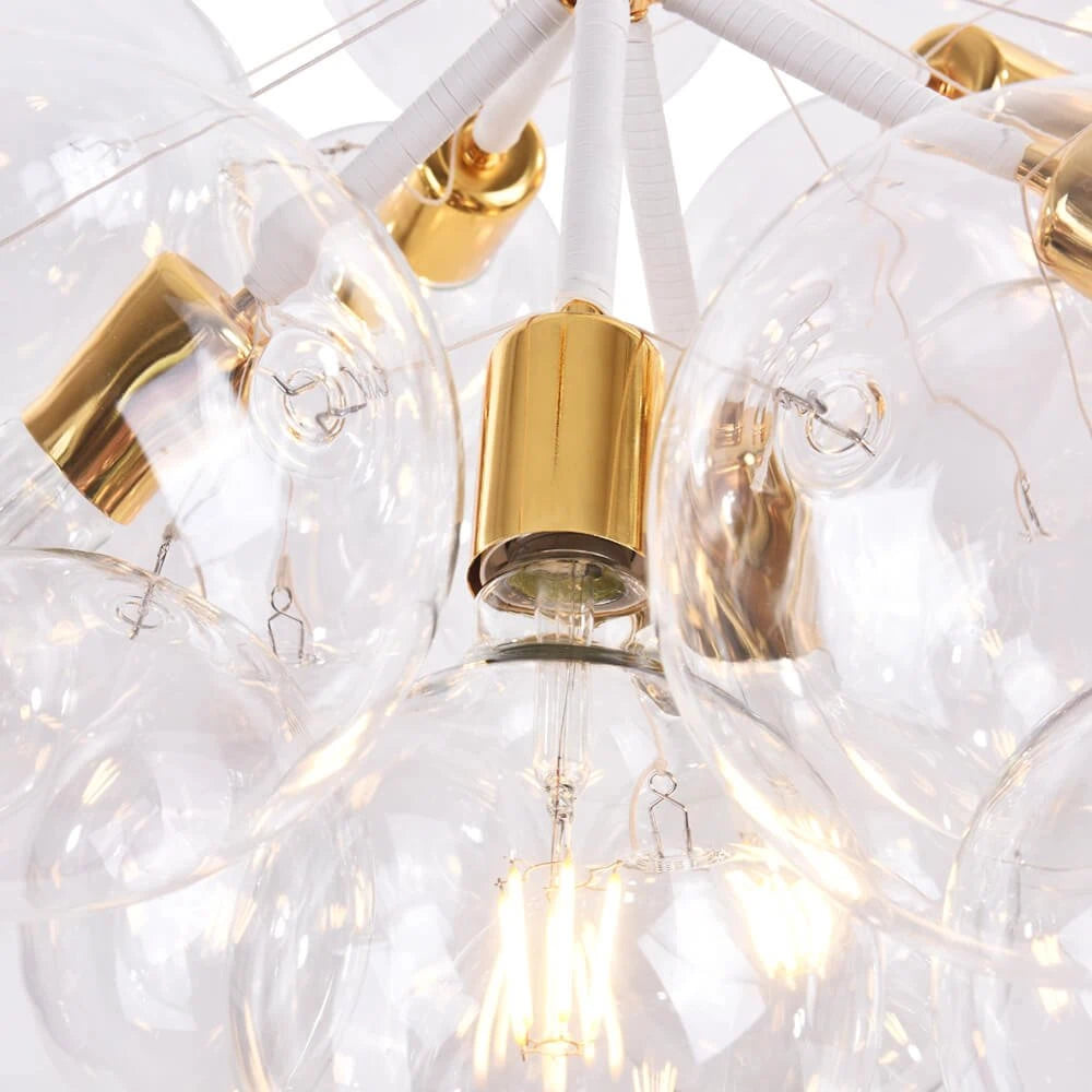 Modern Cluster Clear Glass Bubble Ceiling Light Fixture Talia Semi Flush Glass Ball Chandelier For Low Ceiling