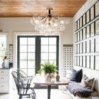 Modern Cluster Clear Glass Bubble Ceiling Light Fixture Talia Semi Flush Glass Ball Chandelier For Low Ceiling