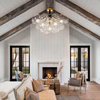 Modern Cluster Clear Glass Bubble Ceiling Light Fixture Talia Semi Flush Glass Ball Chandelier For Low Ceiling