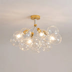 Modern Cluster Clear Glass Bubble Ceiling Light Fixture Talia Semi Flush Glass Ball Chandelier For Low Ceiling
