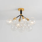 Modern Cluster Clear Glass Bubble Ceiling Light Fixture Talia Semi Flush Glass Ball Chandelier For Low Ceiling