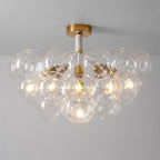 Modern Cluster Clear Glass Bubble Ceiling Light Fixture Talia Semi Flush Glass Ball Chandelier For Low Ceiling
