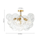 Modern Cluster Clear Glass Bubble Ceiling Light Fixture Talia Semi Flush Glass Ball Chandelier For Low Ceiling