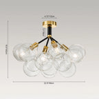 Modern Cluster Clear Glass Bubble Ceiling Light Fixture Talia Semi Flush Glass Ball Chandelier For Low Ceiling