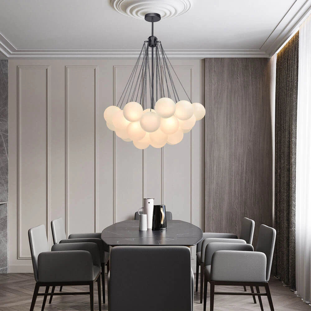 Cluster Frosted Glass ball Chandelier Milky White Glass Light Designer Apparatus Cloud Bubble Pendant Lamp