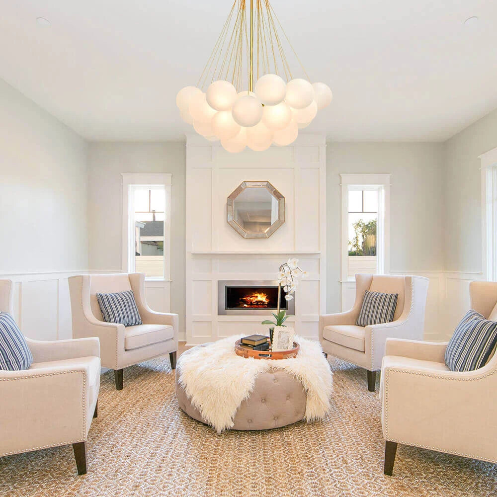 Cluster Frosted Glass ball Chandelier Milky White Glass Light Designer Apparatus Cloud Bubble Pendant Lamp