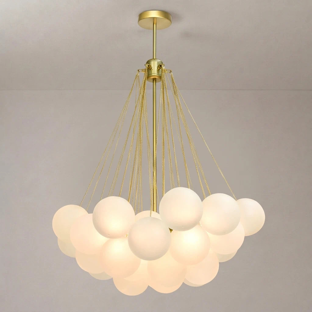 Cluster Frosted Glass ball Chandelier Milky White Glass Light Designer Apparatus Cloud Bubble Pendant Lamp