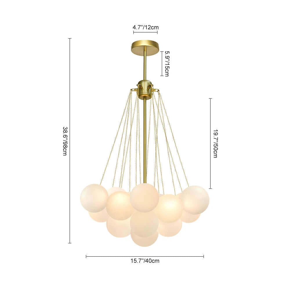 Cluster Frosted Glass ball Chandelier Milky White Glass Light Designer Apparatus Cloud Bubble Pendant Lamp