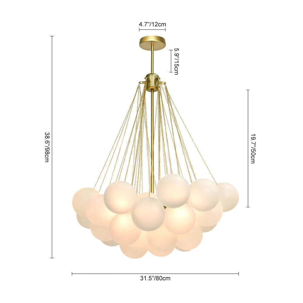 Cluster Frosted Glass ball Chandelier Milky White Glass Light Designer Apparatus Cloud Bubble Pendant Lamp