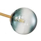 15-Light Branching Sputnik Glass Globe Chandelier Mid-Century modern Blue Clear Bubble Pendant Light