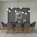 Mid-Century Modern Linear Branching Bubble Chandelier Opal Glass Globes Pendant Light
