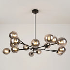 Modern Sputnik Branching Bubble Chandelier Mid-Century Radial Design Glass Ball Chandelier