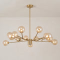 Modern Sputnik Branching Bubble Chandelier Mid-Century Radial Design Glass Ball Chandelier