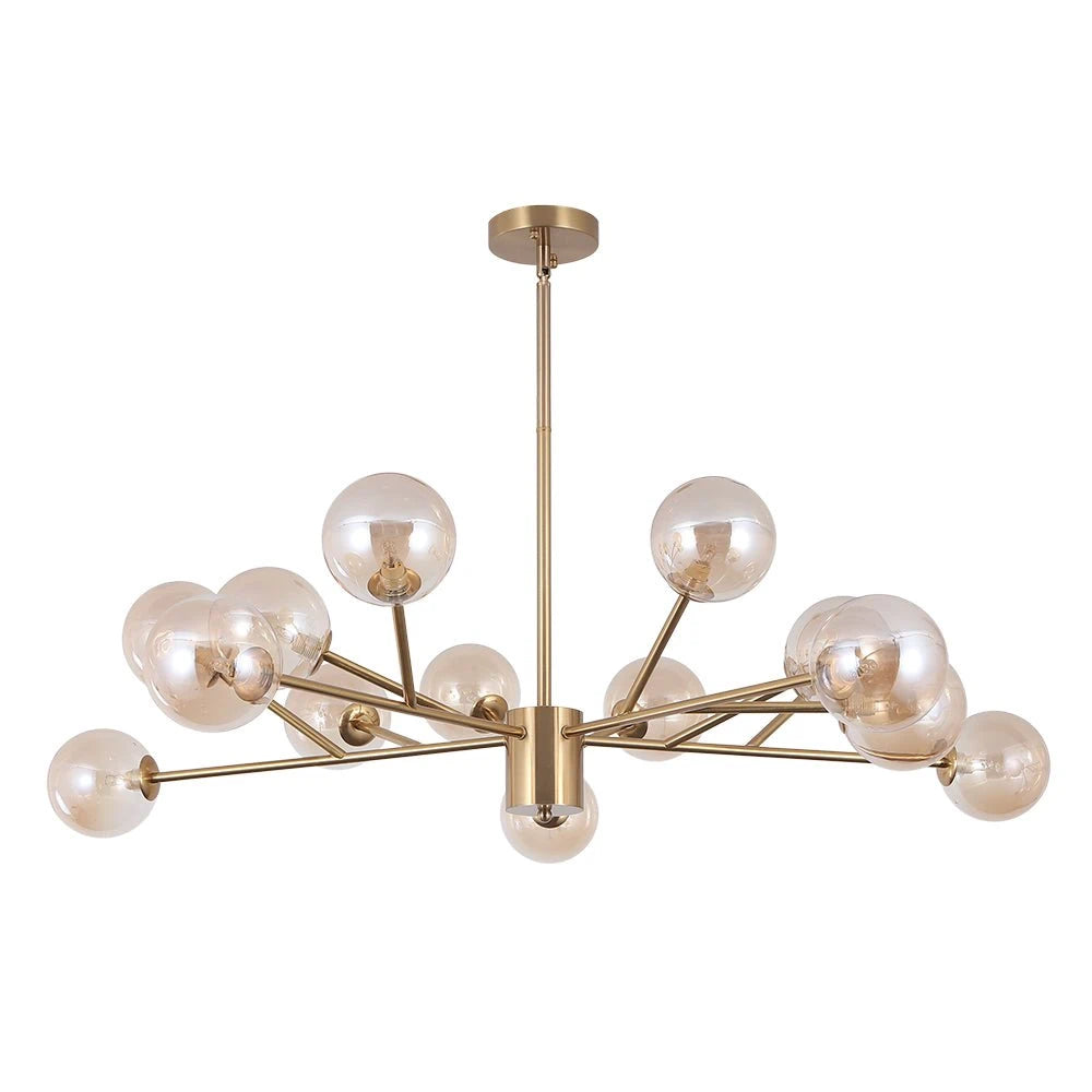Modern Sputnik Branching Bubble Chandelier Mid-Century Radial Design Glass Ball Chandelier