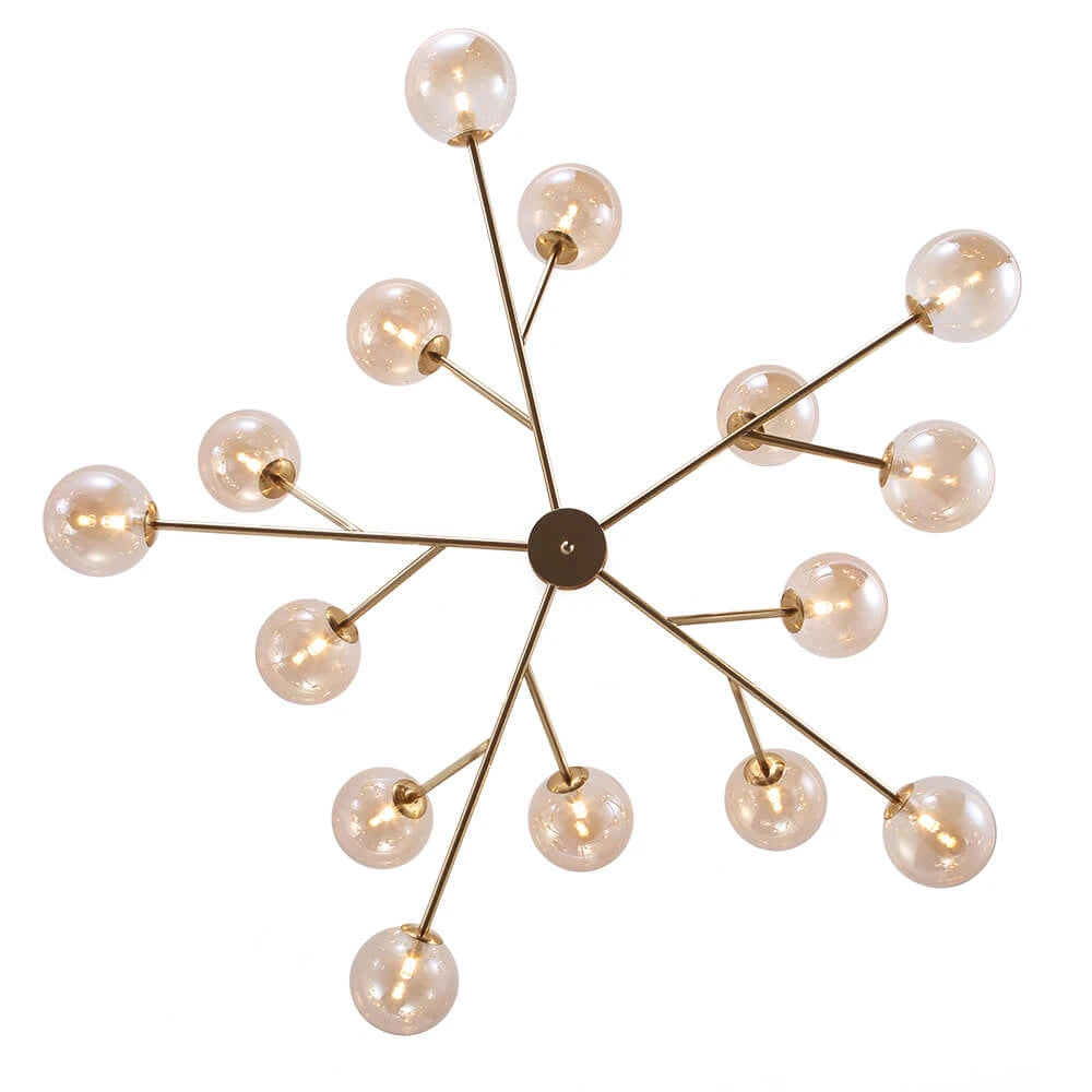 Modern Sputnik Branching Bubble Chandelier Mid-Century Radial Design Glass Ball Chandelier