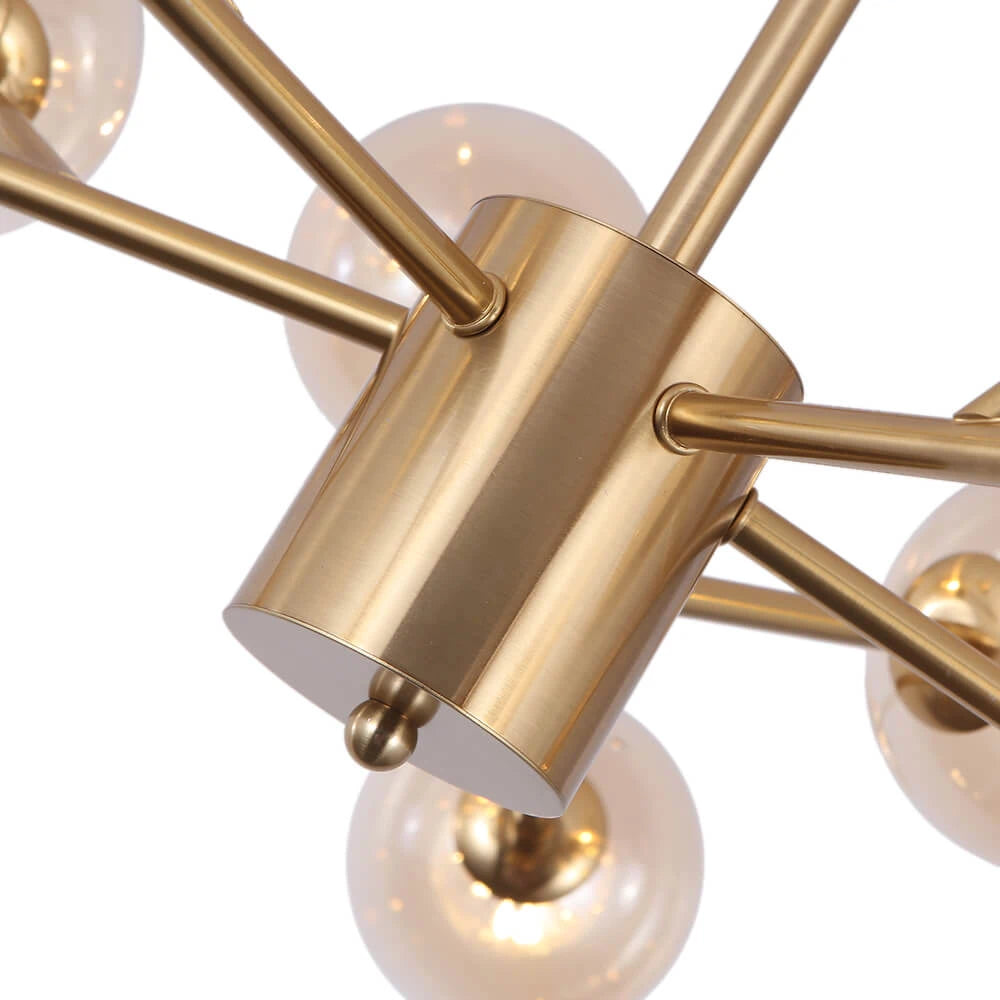 Modern Sputnik Branching Bubble Chandelier Mid-Century Radial Design Glass Ball Chandelier