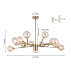 Modern Sputnik Branching Bubble Chandelier Mid-Century Radial Design Glass Ball Chandelier