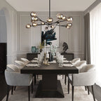 Modern Sputnik Branching Bubble Chandelier Mid-Century Radial Design Glass Ball Chandelier