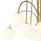 Mid-century Modern Bubble Chandelier 10-Light Frosted Glass Globe Bubble Chandelier