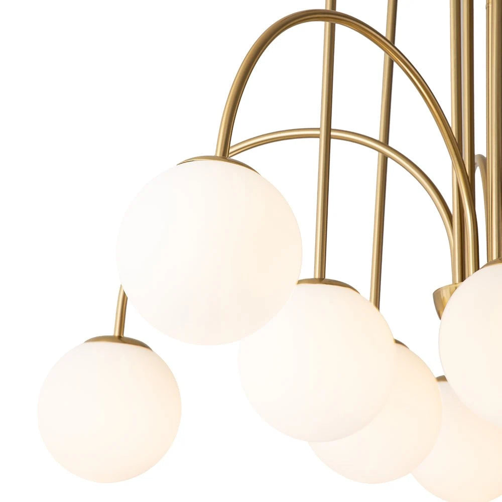 Mid-century Modern Bubble Chandelier 10-Light Frosted Glass Globe Bubble Chandelier