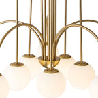 Mid-century Modern Bubble Chandelier 10-Light Frosted Glass Globe Bubble Chandelier