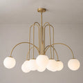 Mid-century Modern Bubble Chandelier 10-Light Frosted Glass Globe Bubble Chandelier