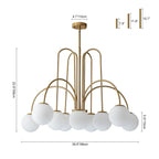 Mid-century Modern Bubble Chandelier 10-Light Frosted Glass Globe Bubble Chandelier