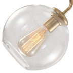Mid-Century Sputnik 5-Light Chandelier Clear Round Globe Bubble Glass Chandelier