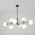 8-Light Linear Sputnik Chandelier with Frosted Glass Globe Shades mid-century modern Glass balls Chandelier