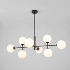 8-Light Linear Sputnik Chandelier with Frosted Glass Globe Shades mid-century modern Glass balls Chandelier
