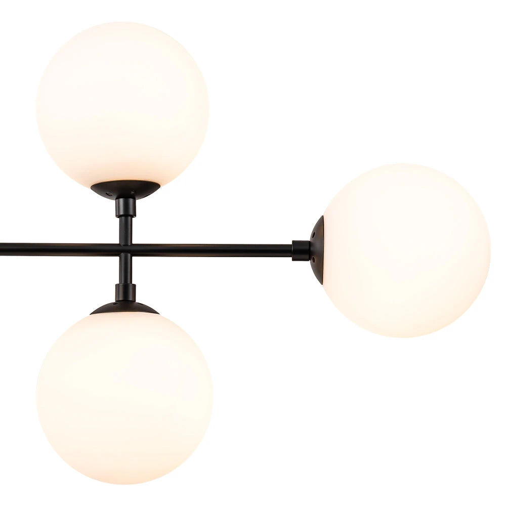 8-Light Linear Sputnik Chandelier with Frosted Glass Globe Shades mid-century modern Glass balls Chandelier