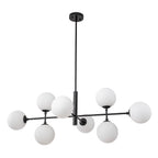 8-Light Linear Sputnik Chandelier with Frosted Glass Globe Shades mid-century modern Glass balls Chandelier